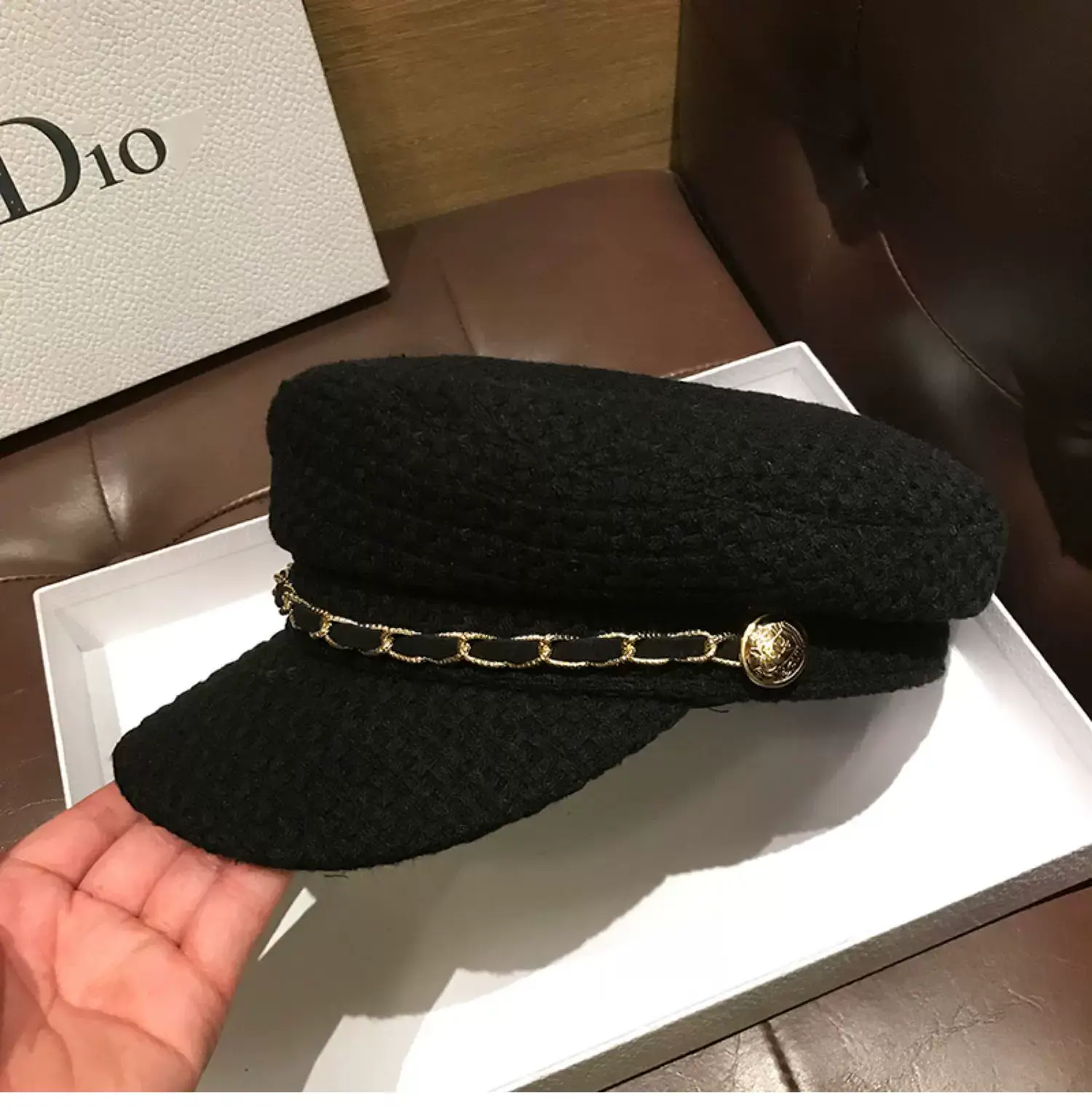 Japanese-Style Flat Top Navy Cap for Women — feature 5