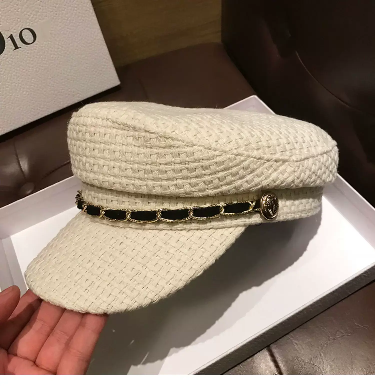 Japanese-Style Flat Top Navy Cap for Women — feature 7