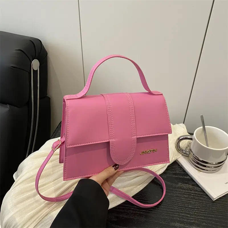 Pink French One-Shoulder Crossbody Bag for Women - Image 3
