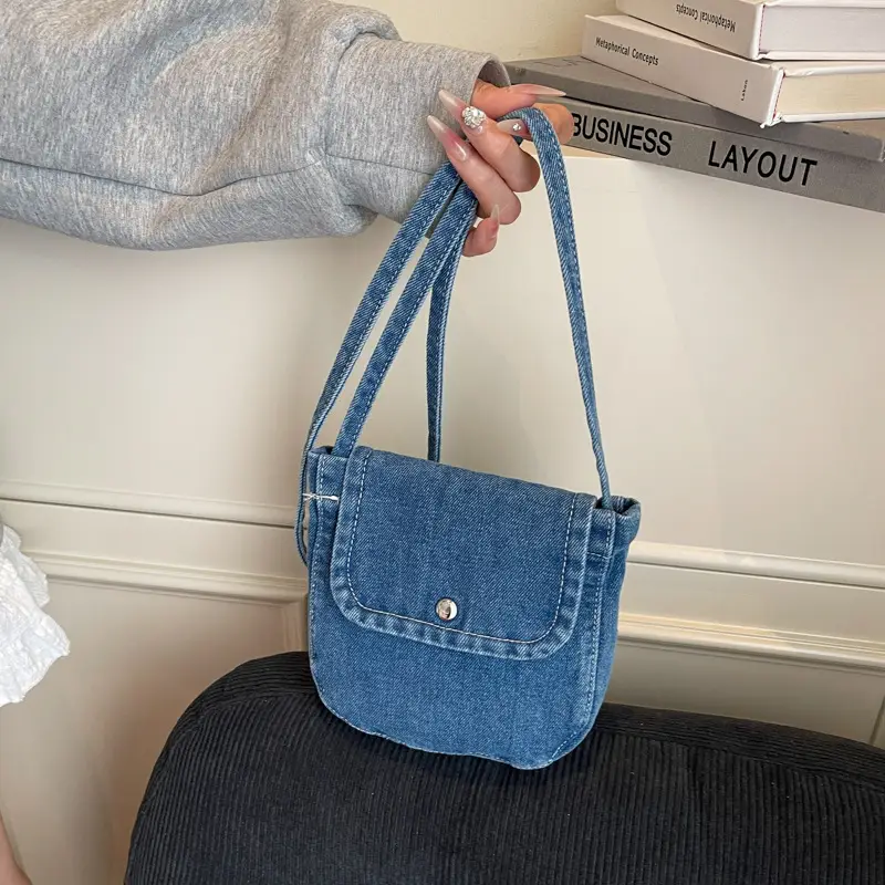 2025 New Japanese Style Denim Crossbody Phone Bag - Image 5
