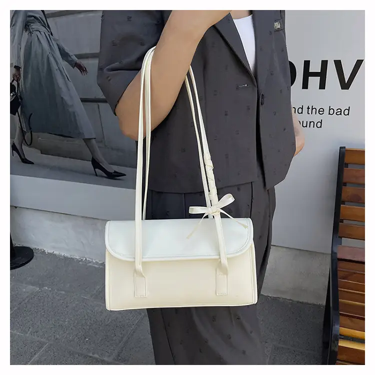 White Bow Tie Shoulder Bag for Women — feature 17