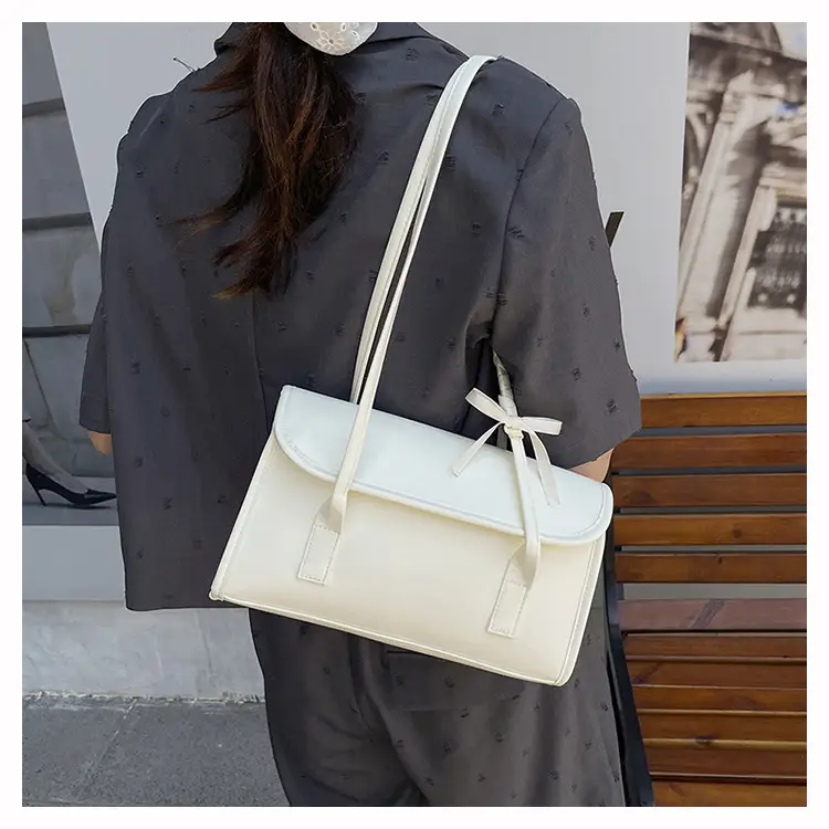 White Bow Tie Shoulder Bag for Women — feature 18