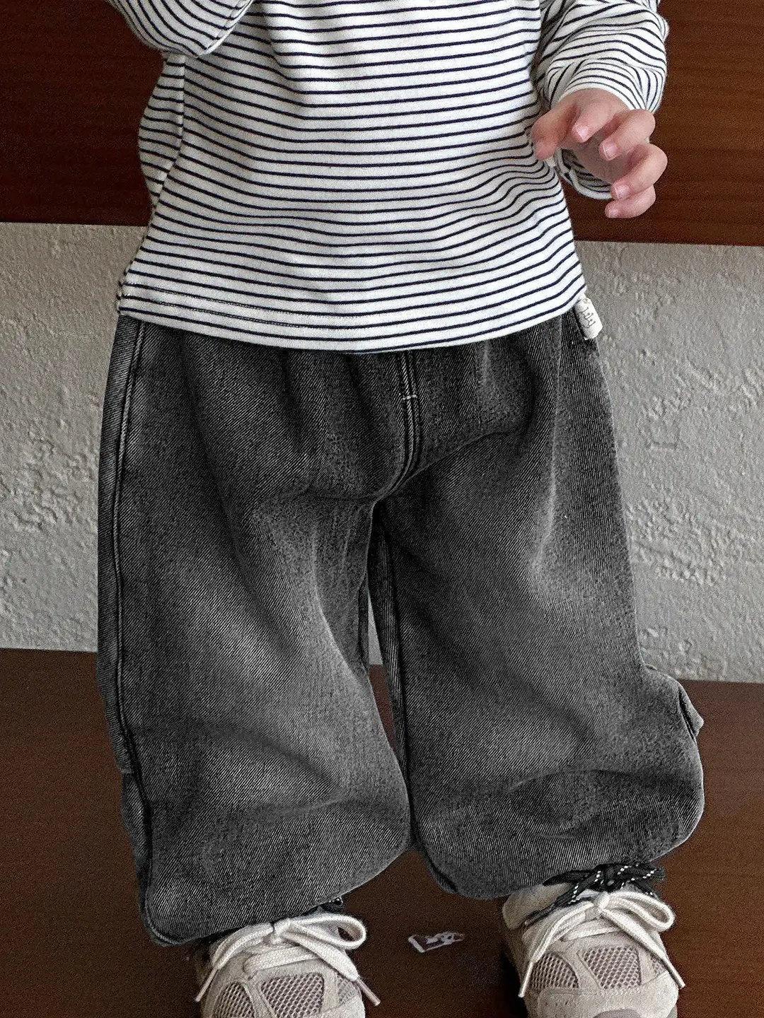 Baby 3-Piece Spring Autumn Set Large Pocket Jacket Jeans Striped T-Shirt - Image 2