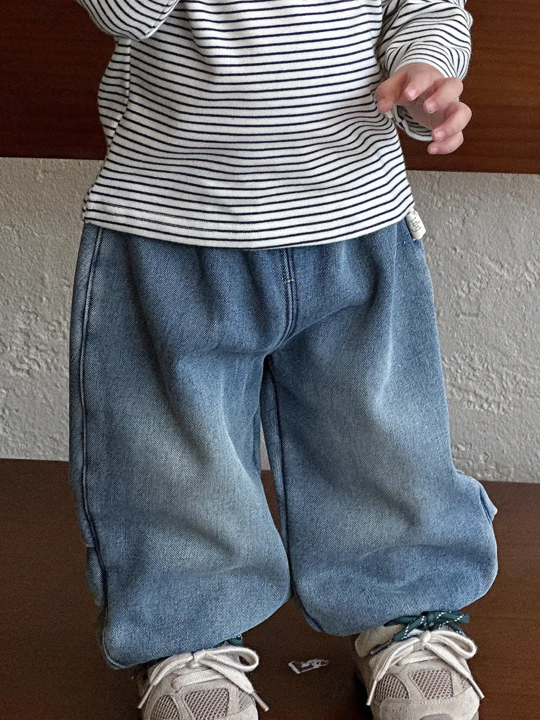 Baby 3-Piece Spring Autumn Set Large Pocket Jacket Jeans Striped T-Shirt - Image 3
