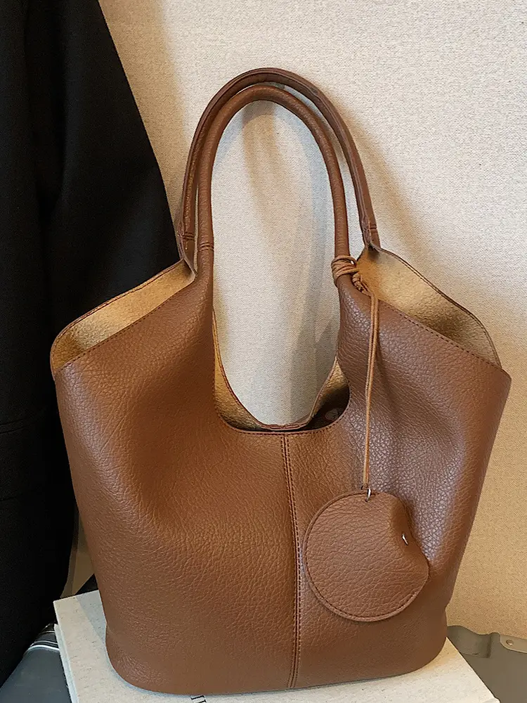 Women Large Capacity Tan Shoulder Bag 2025 - Image 6