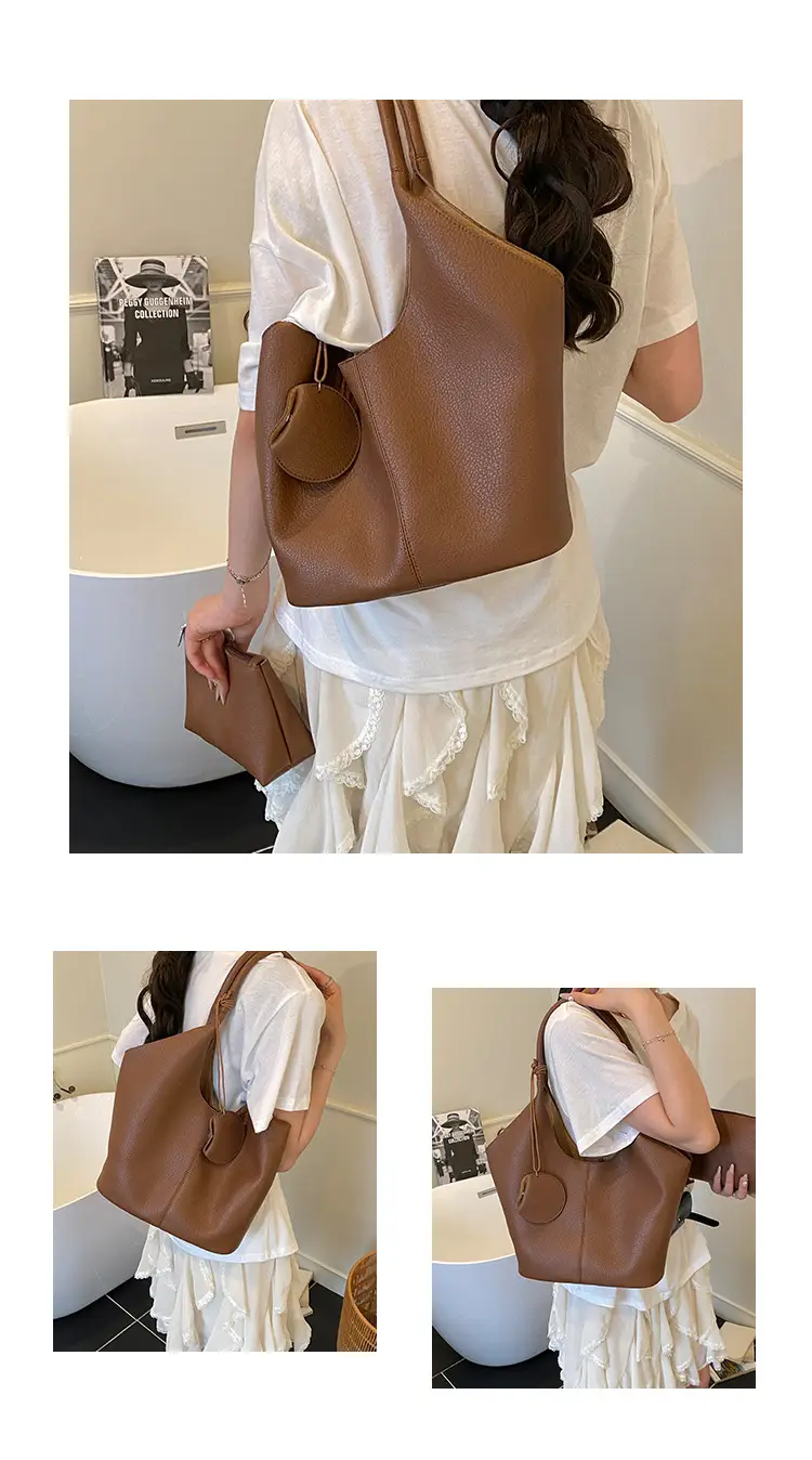 Women Large Capacity Tan Shoulder Bag 2025 — feature 12