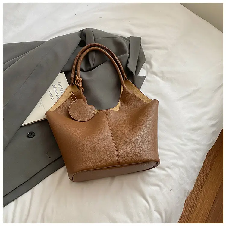 Women Large Capacity Tan Shoulder Bag 2025 - Image 3