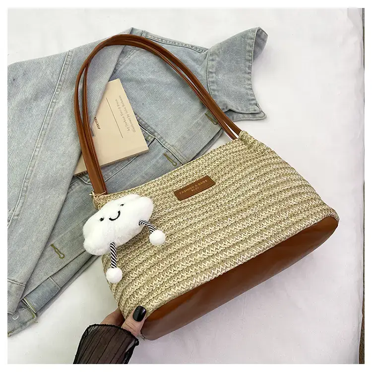 2025 New Striped Bucket Bag Women's Lazy Style Casual Vacation Beach Bag Crossbody Bag Fashion Shoulder Bag Women luggage and leather goods — feature 19