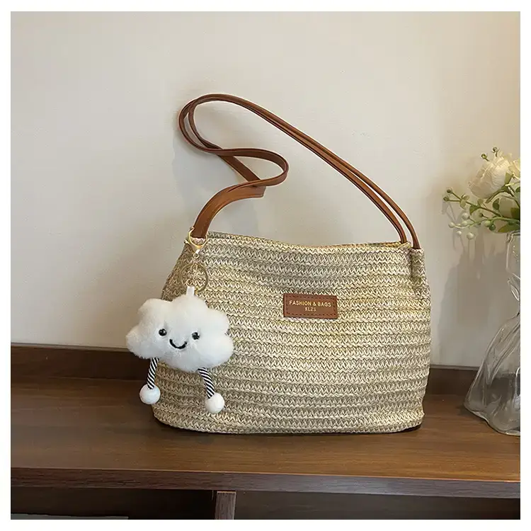 2025 New Striped Bucket Bag Women's Lazy Style Casual Vacation Beach Bag Crossbody Bag Fashion Shoulder Bag Women luggage and leather goods — feature 22