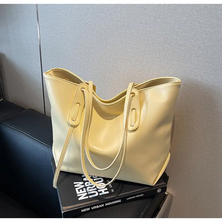 Black Leather Tote Bag for Women Large Capacity Shoulder Bag — feature 16