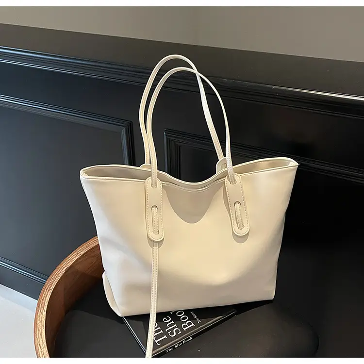 Black Leather Tote Bag for Women Large Capacity Shoulder Bag — feature 18