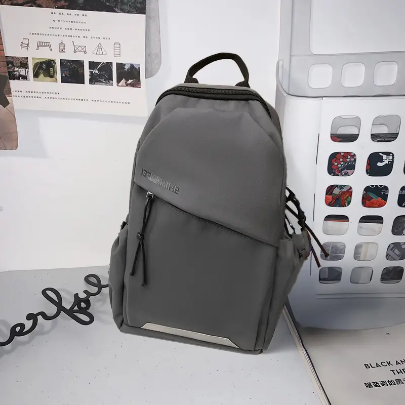 Men's White Crossbody Backpack with Colorful Accessories - Image 6