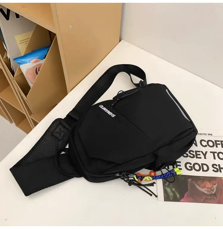 Men's White Crossbody Backpack with Colorful Accessories — feature 24