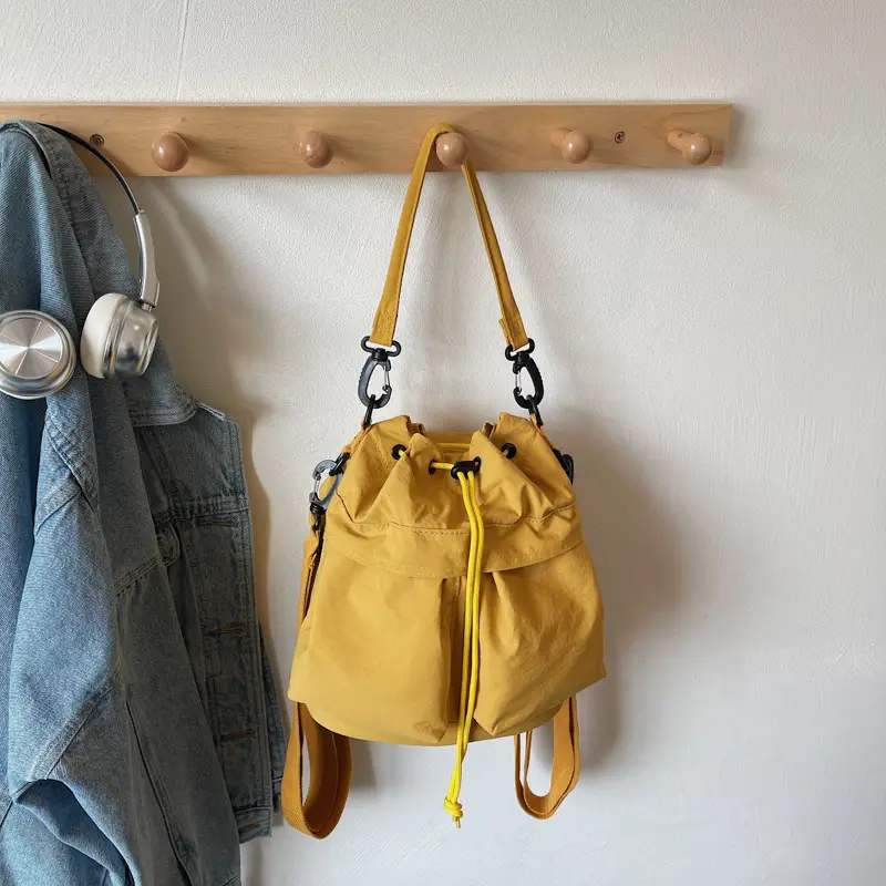 Yellow Drawstring Bucket Bag for Women 2025 - Image 4