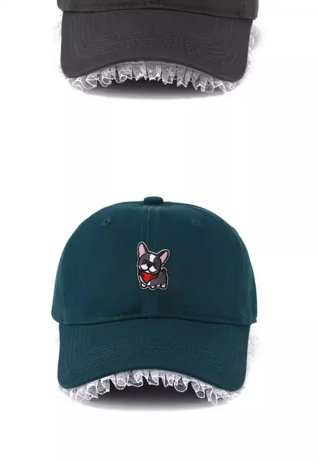 Dopamine Cartoon Cap Women Large Face Slimming Lace Denim — feature 10