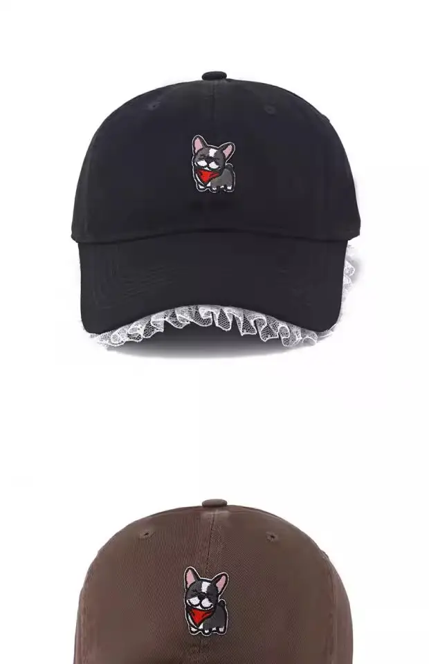 Dopamine Cartoon Cap Women Large Face Slimming Lace Denim — feature 11