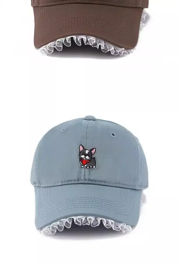 Dopamine Cartoon Cap Women Large Face Slimming Lace Denim — feature 12
