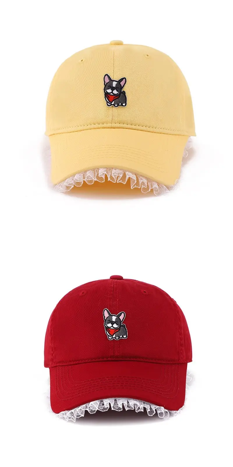 Dopamine Cartoon Cap Women Large Face Slimming Lace Denim — feature 13