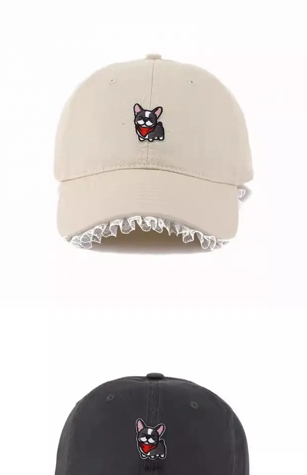 Dopamine Cartoon Cap Women Large Face Slimming Lace Denim — feature 9