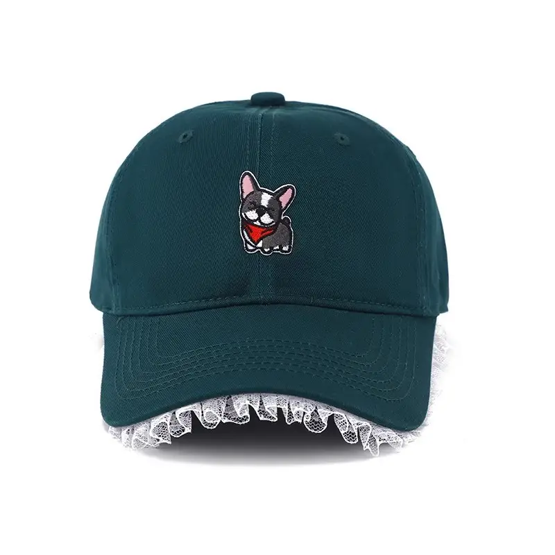 Dopamine Cartoon Cap Women Large Face Slimming Lace Denim - Image 3