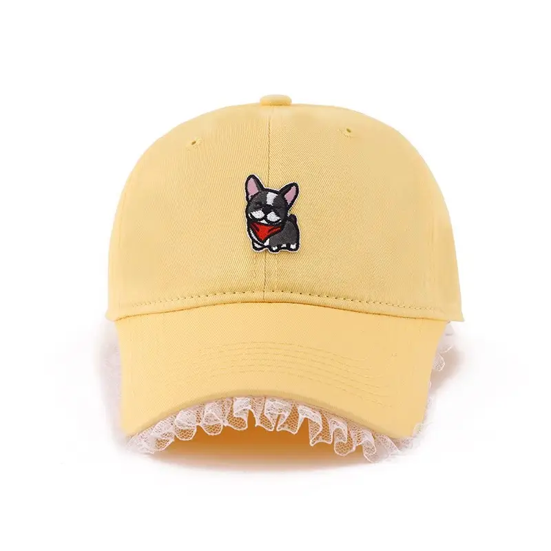 Dopamine Cartoon Cap Women Large Face Slimming Lace Denim - Image 7