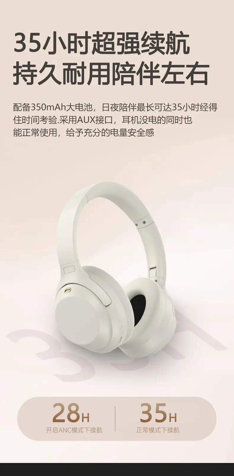M4 ANC Wireless Over-Ear Bluetooth Headphones Black β feature 12