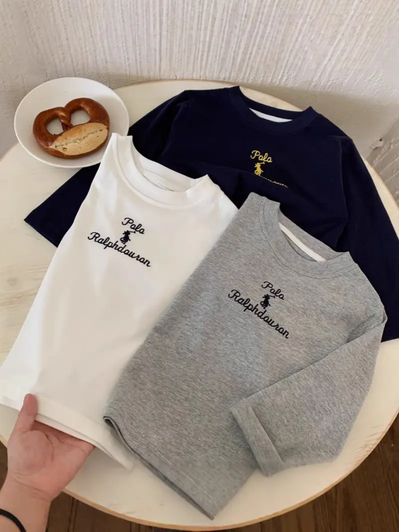 Children's T-Shirt Grey Long Sleeve Baby Cotton 2025