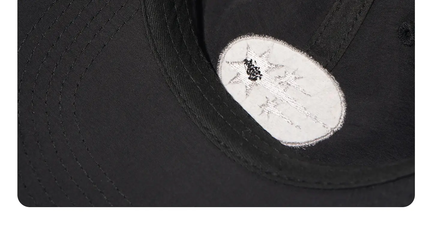 Black Weatherproof Baseball Cap with Meteor Embroidery — feature 23