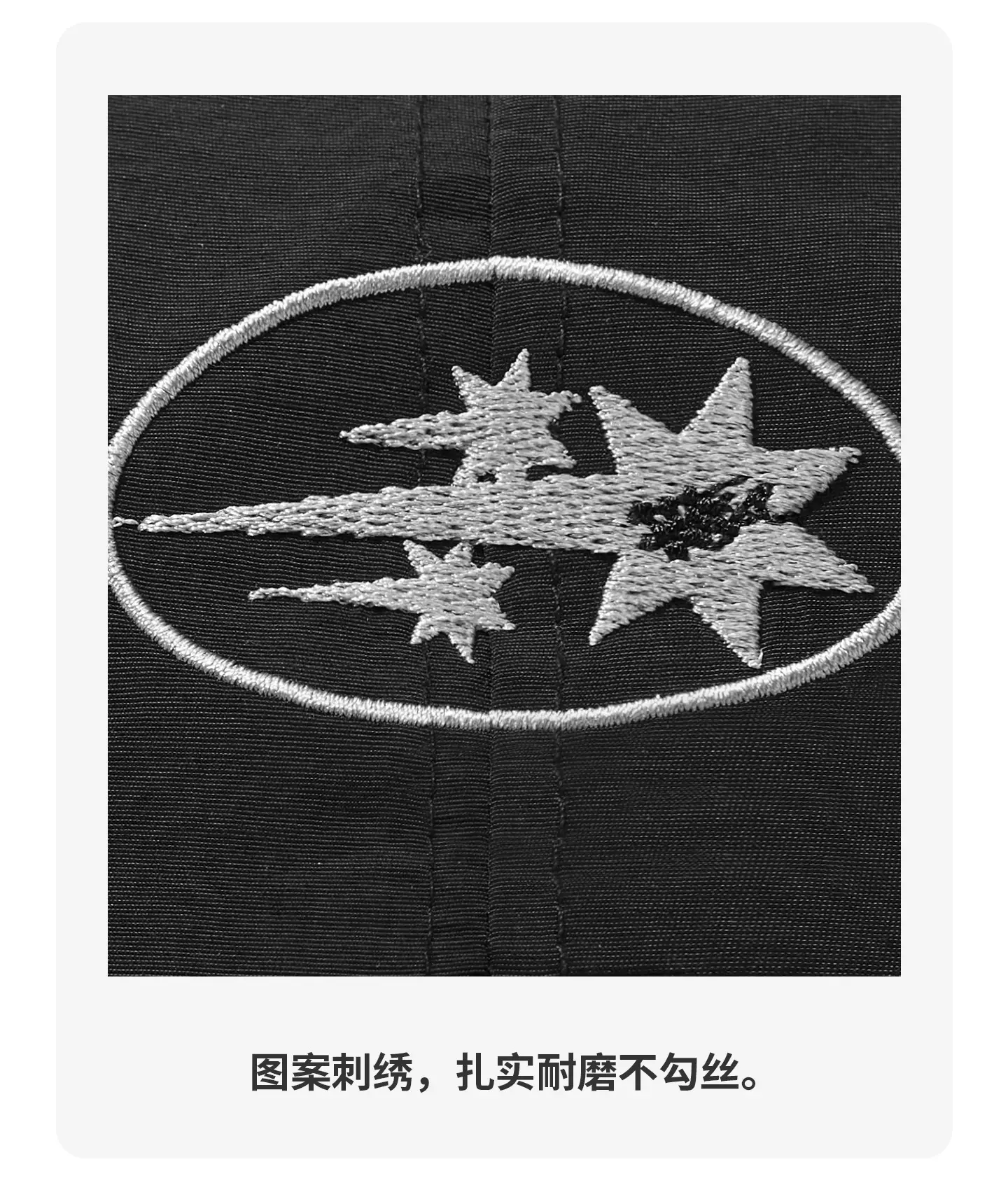 Black Weatherproof Baseball Cap with Meteor Embroidery — feature 9