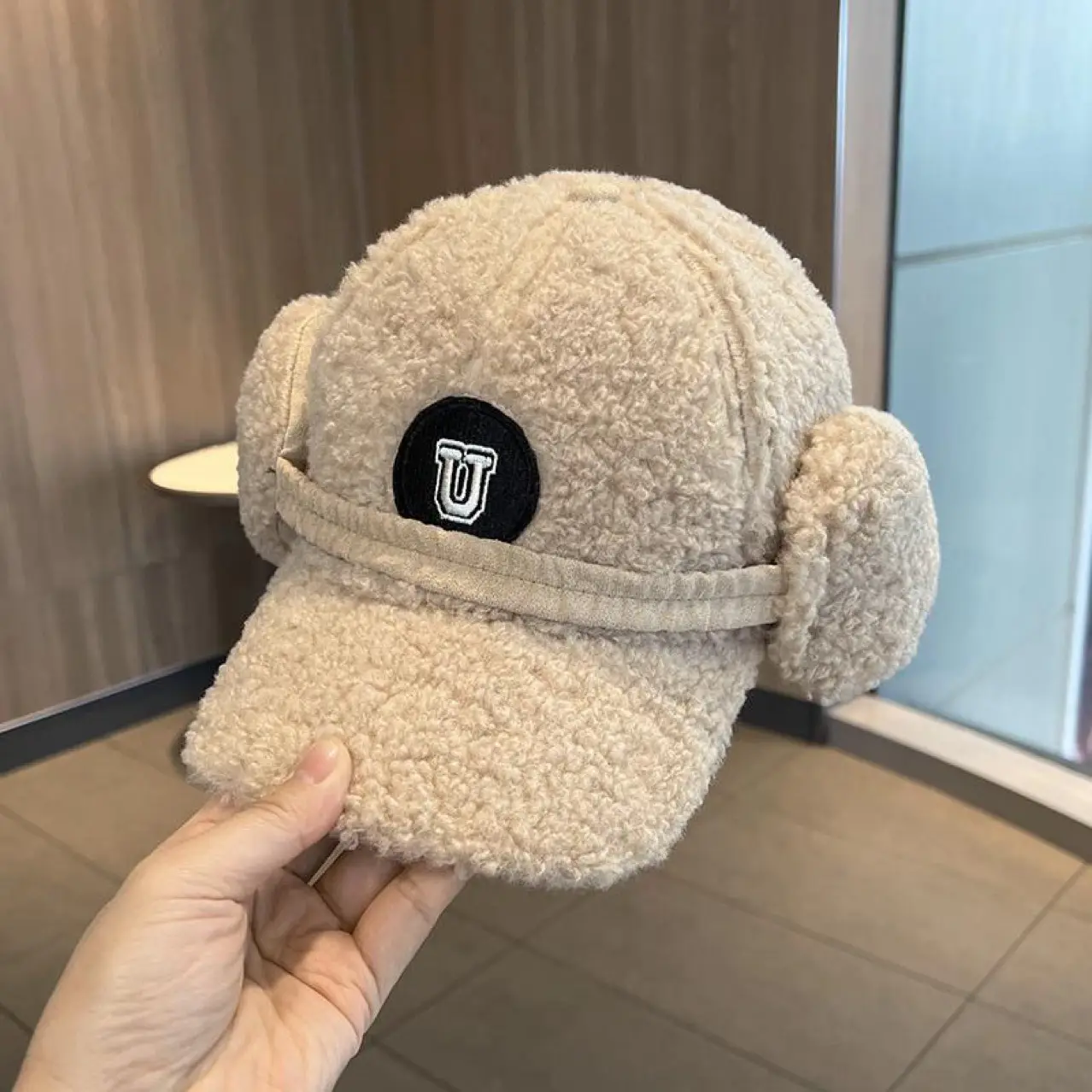 Winter Letter Plush Duckbill Cap for Women - Image 4