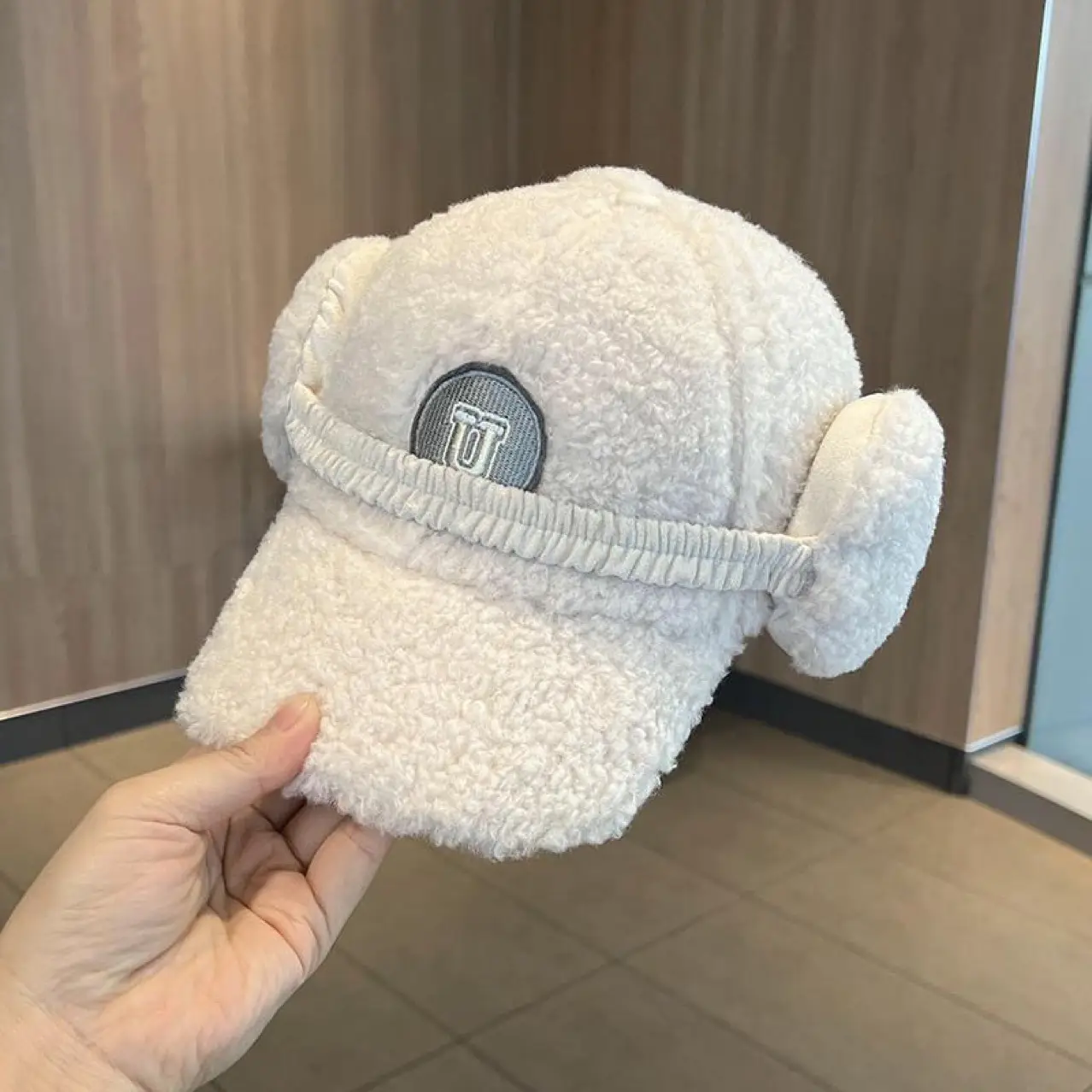 Winter Letter Plush Duckbill Cap for Women - Image 5