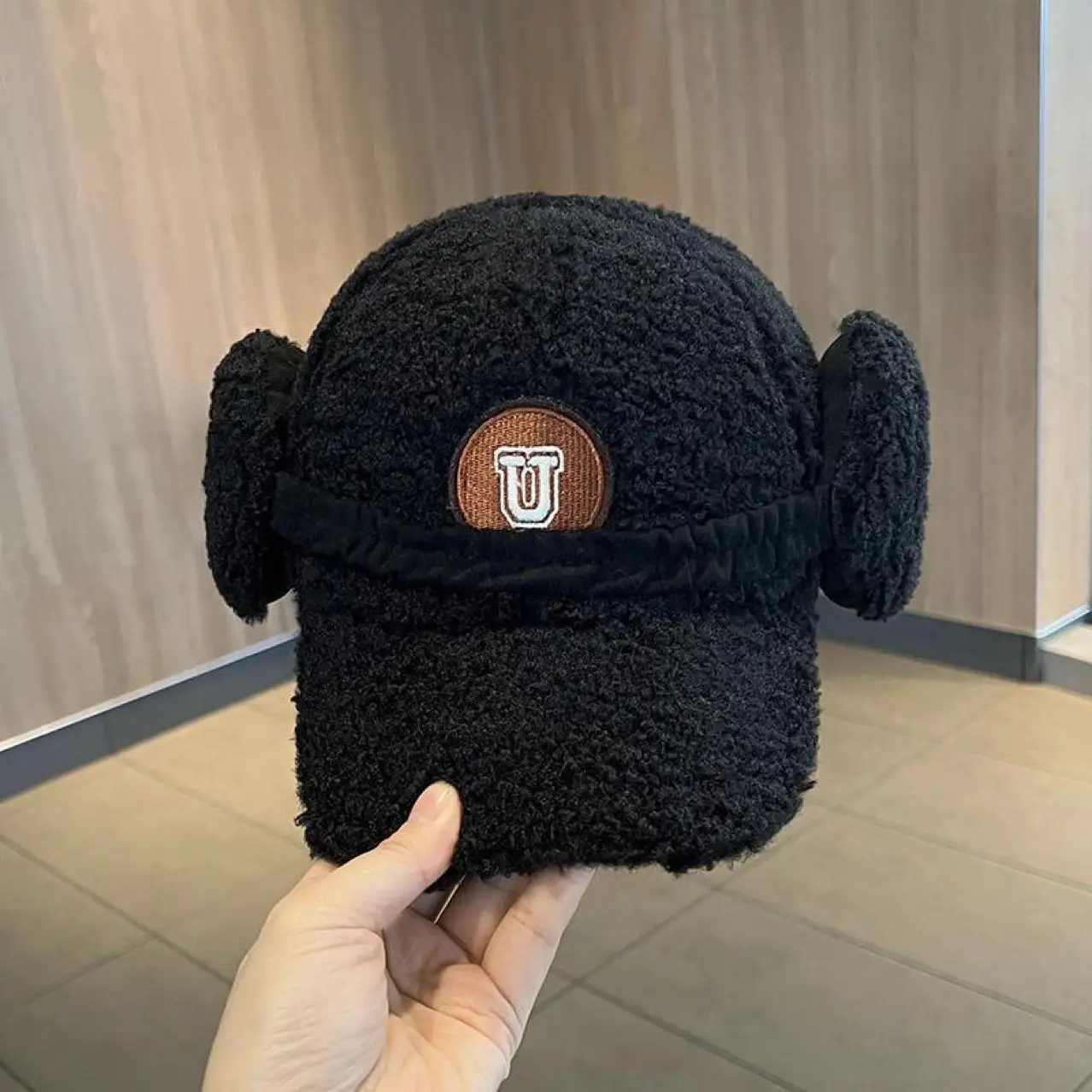 Winter Letter Plush Duckbill Cap for Women - Image 6