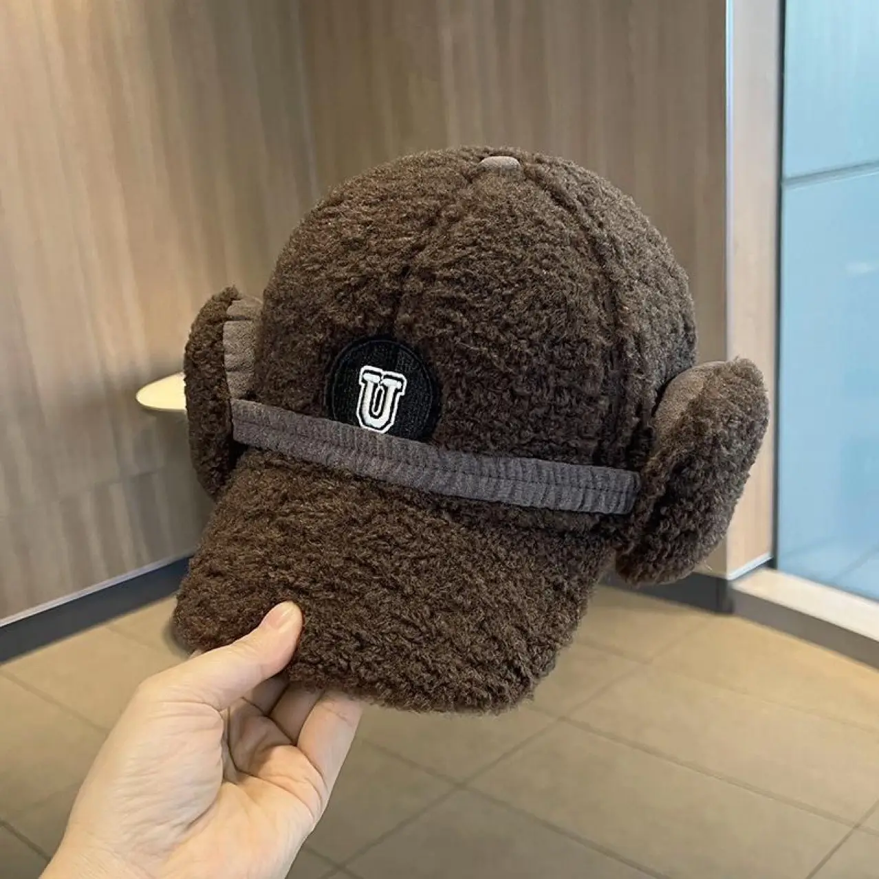 Winter Letter Plush Duckbill Cap for Women - Image 7