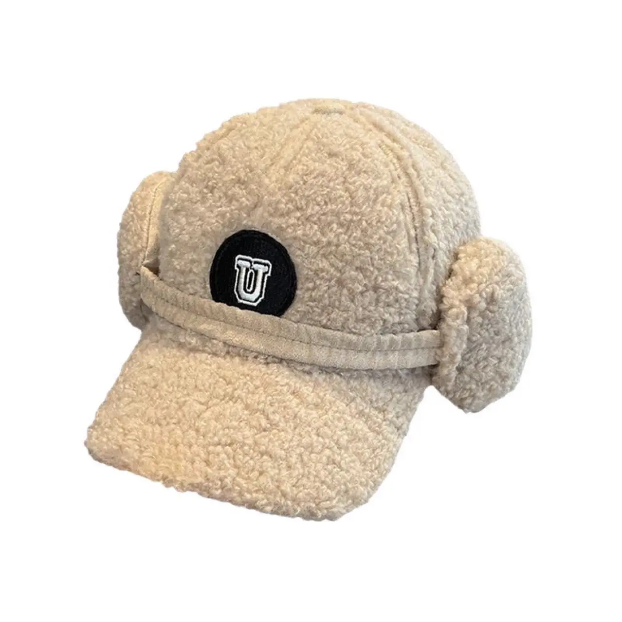 Winter Letter Plush Duckbill Cap for Women — feature 5