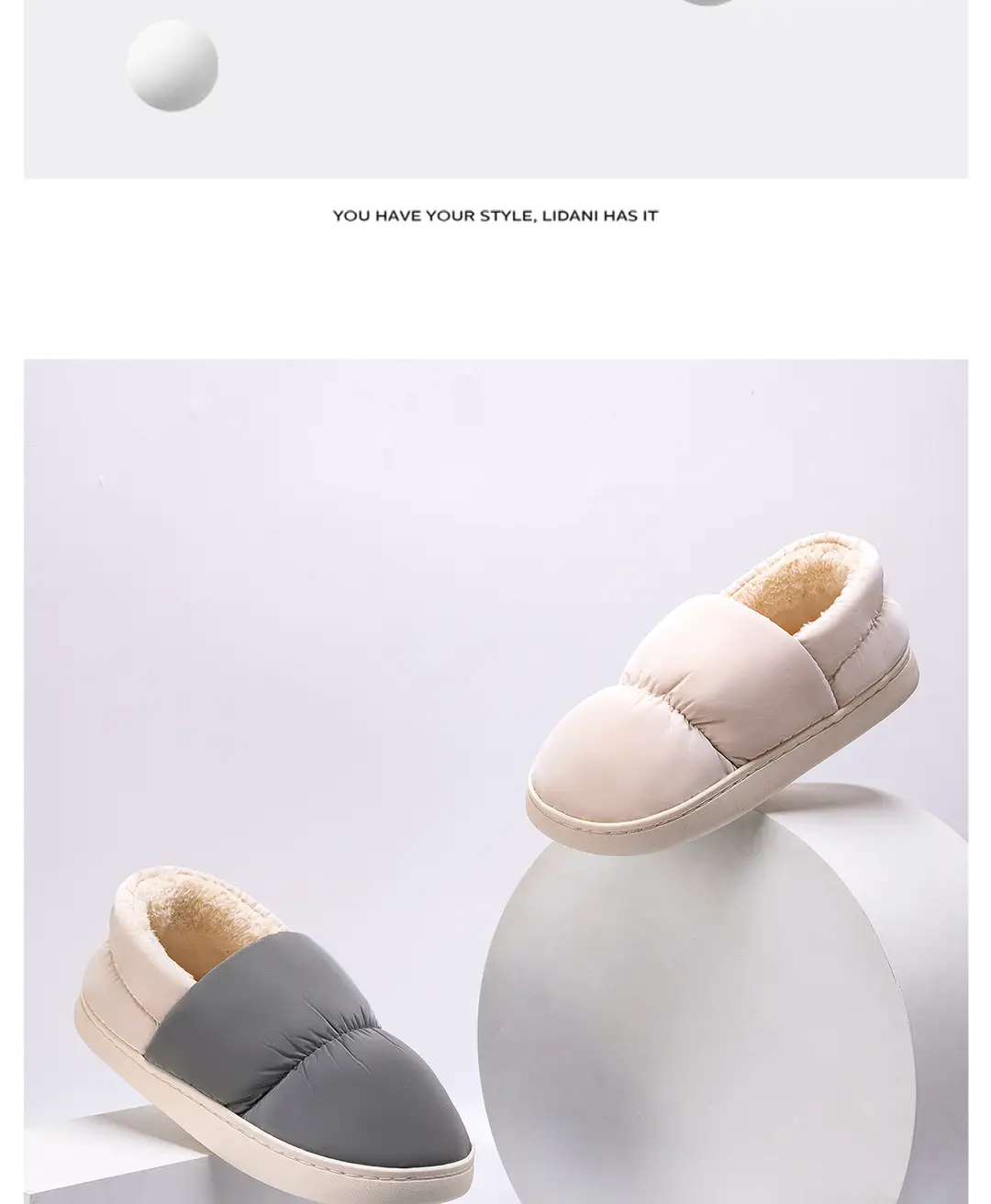 In-Stock Ultra-Comfortable Cotton Slippers for Women, Winter Indoor Warm Thick-Soled Waterproof down Cotton Shoes for Men — feature 20