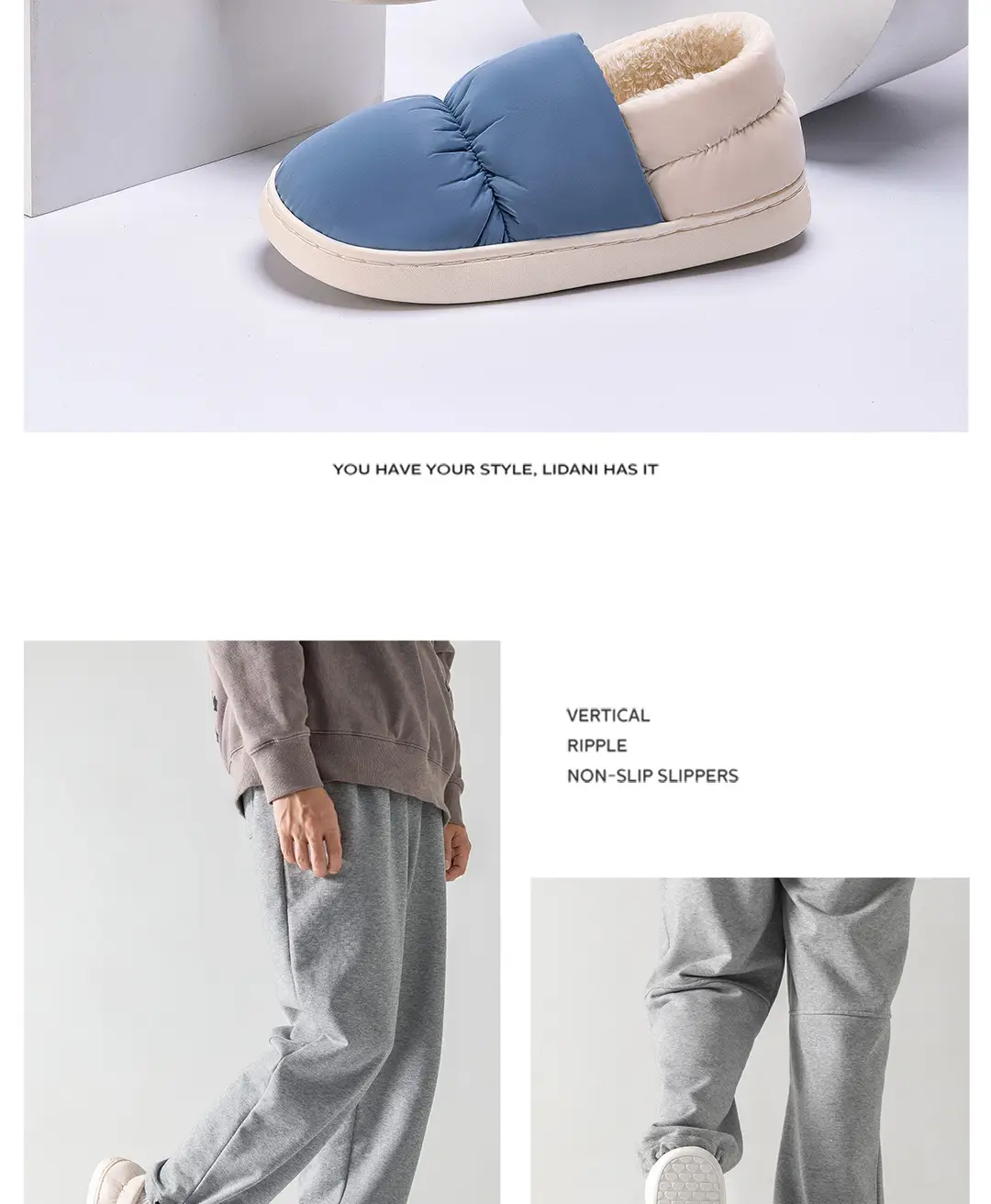 In-Stock Ultra-Comfortable Cotton Slippers for Women, Winter Indoor Warm Thick-Soled Waterproof down Cotton Shoes for Men — feature 21
