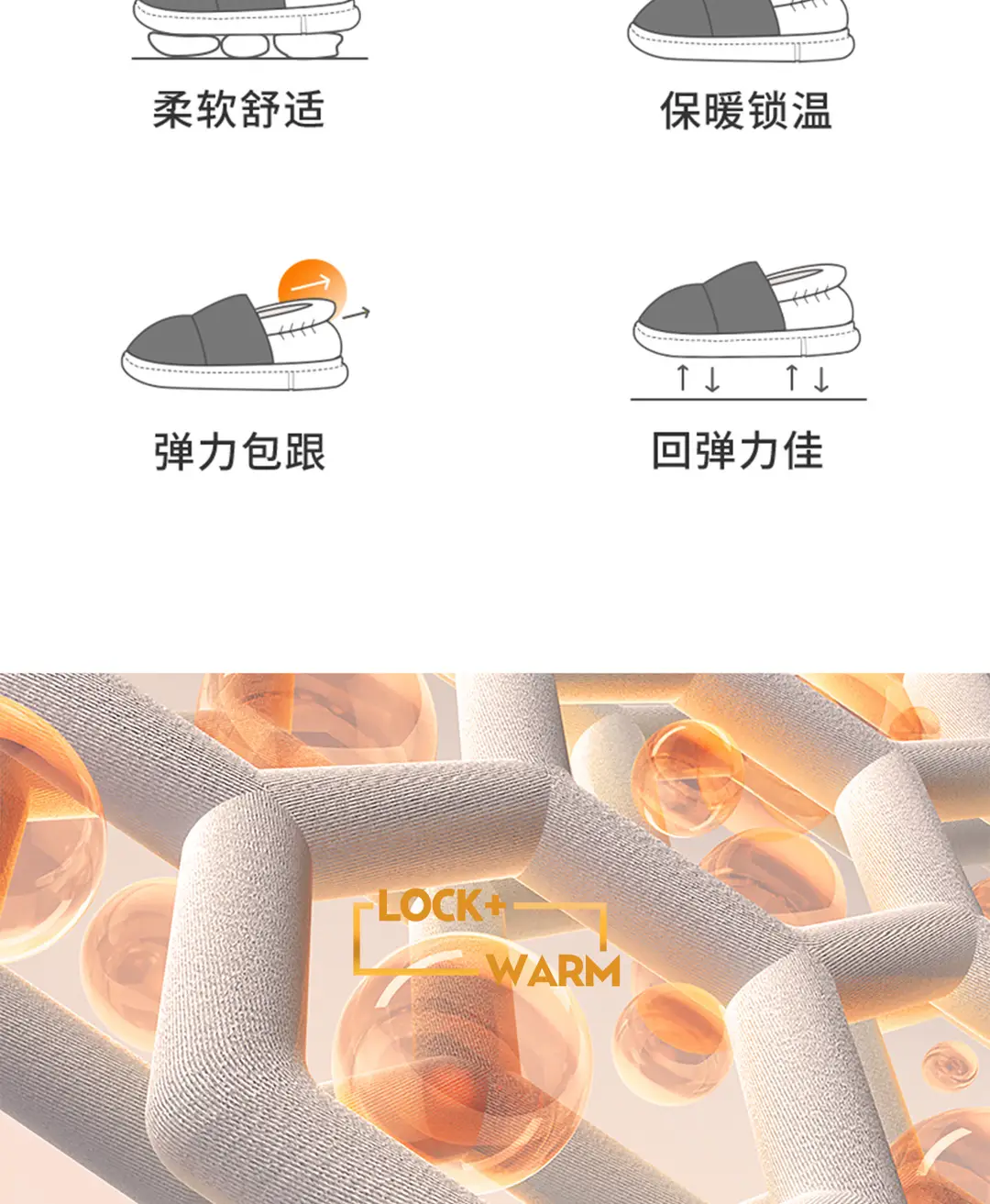 In-Stock Ultra-Comfortable Cotton Slippers for Women, Winter Indoor Warm Thick-Soled Waterproof down Cotton Shoes for Men — feature 7