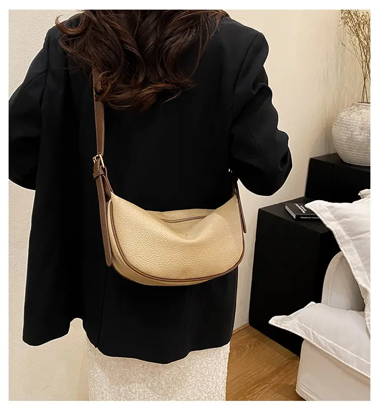 Beige Crossbody Bag with Brown Strap for Women — feature 1