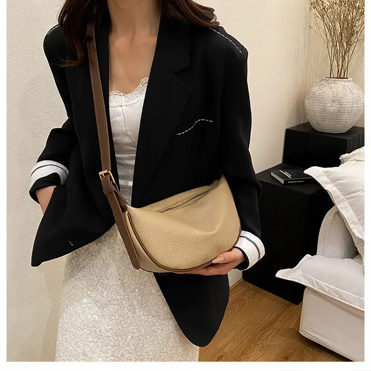 Beige Crossbody Bag with Brown Strap for Women — feature 11