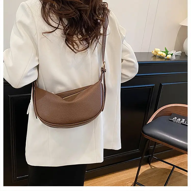 Beige Crossbody Bag with Brown Strap for Women — feature 12