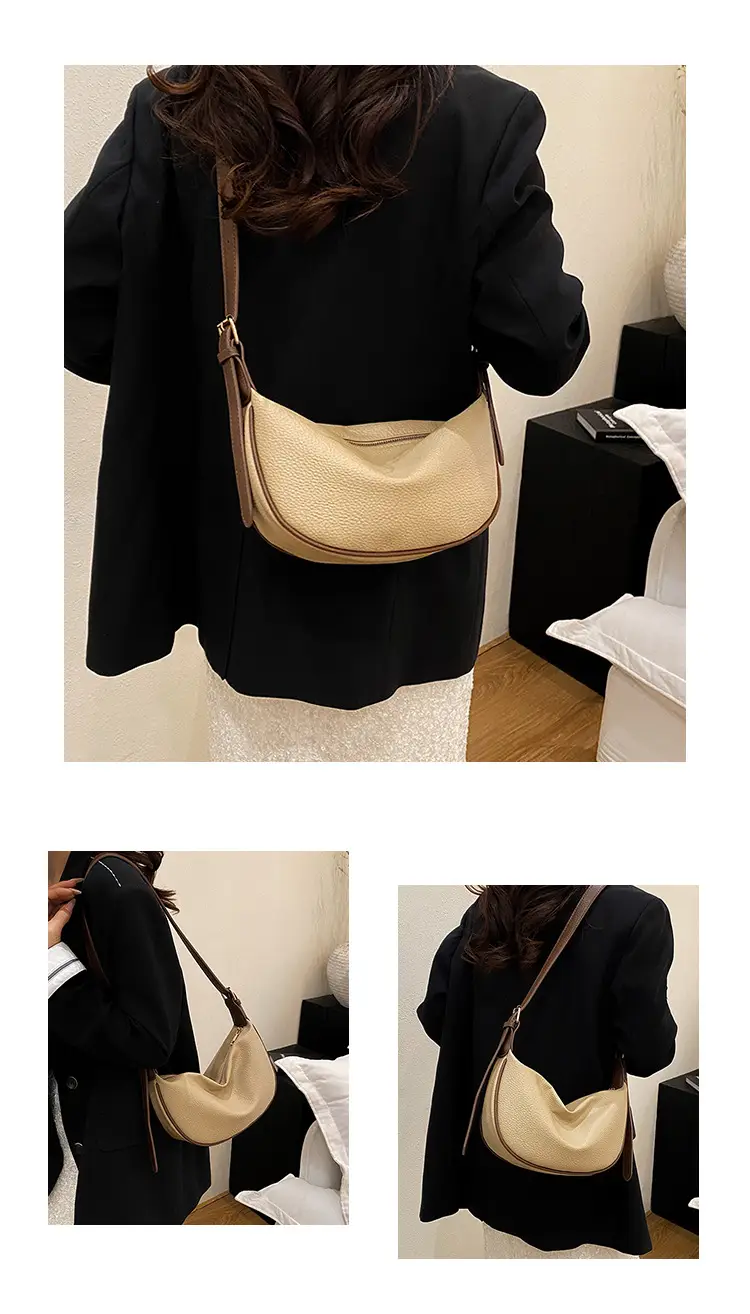 Beige Crossbody Bag with Brown Strap for Women — feature 4