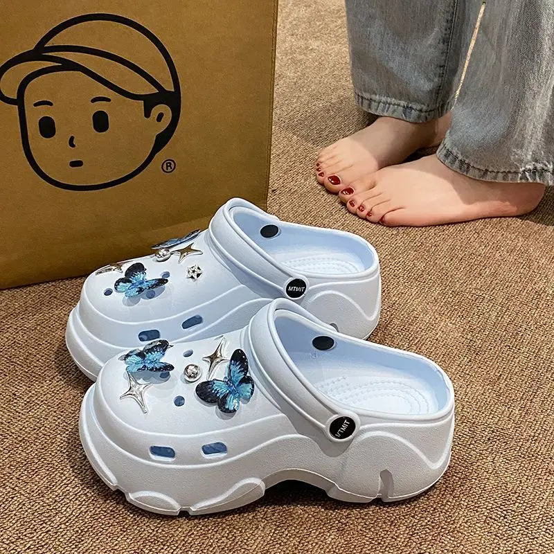 Ins Blue Butterfly Clogs Summer Women's Outer Wear - Image 79