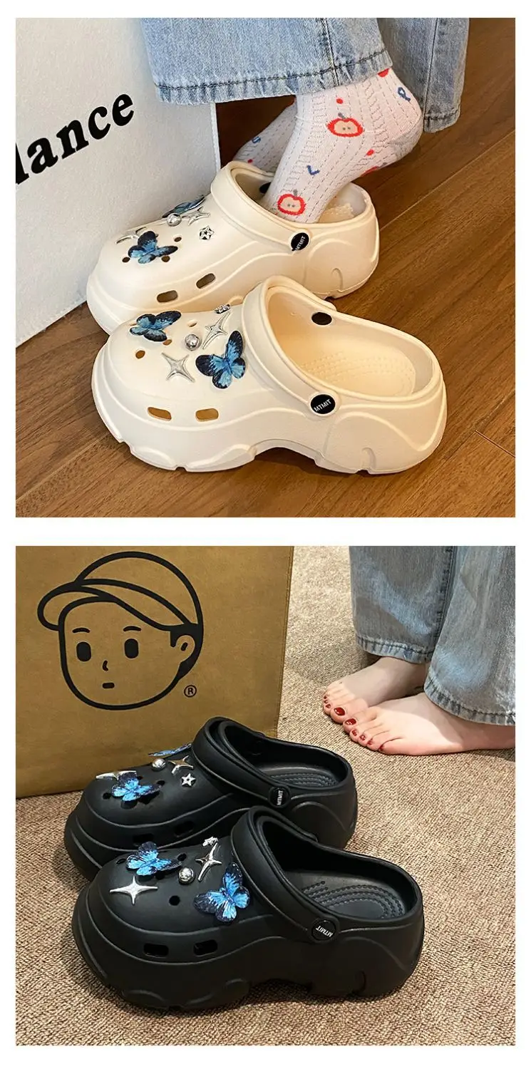 Ins Blue Butterfly Clogs Summer Women's Outer Wear — feature 17