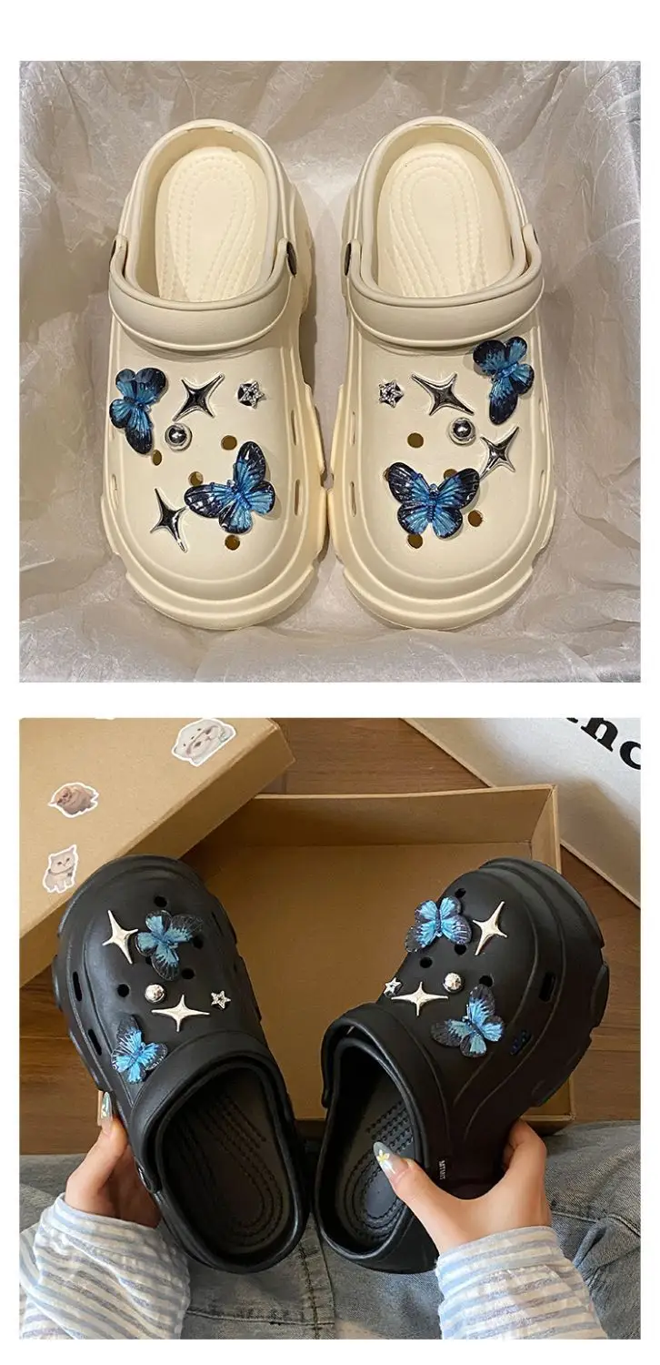 Ins Blue Butterfly Clogs Summer Women's Outer Wear — feature 20