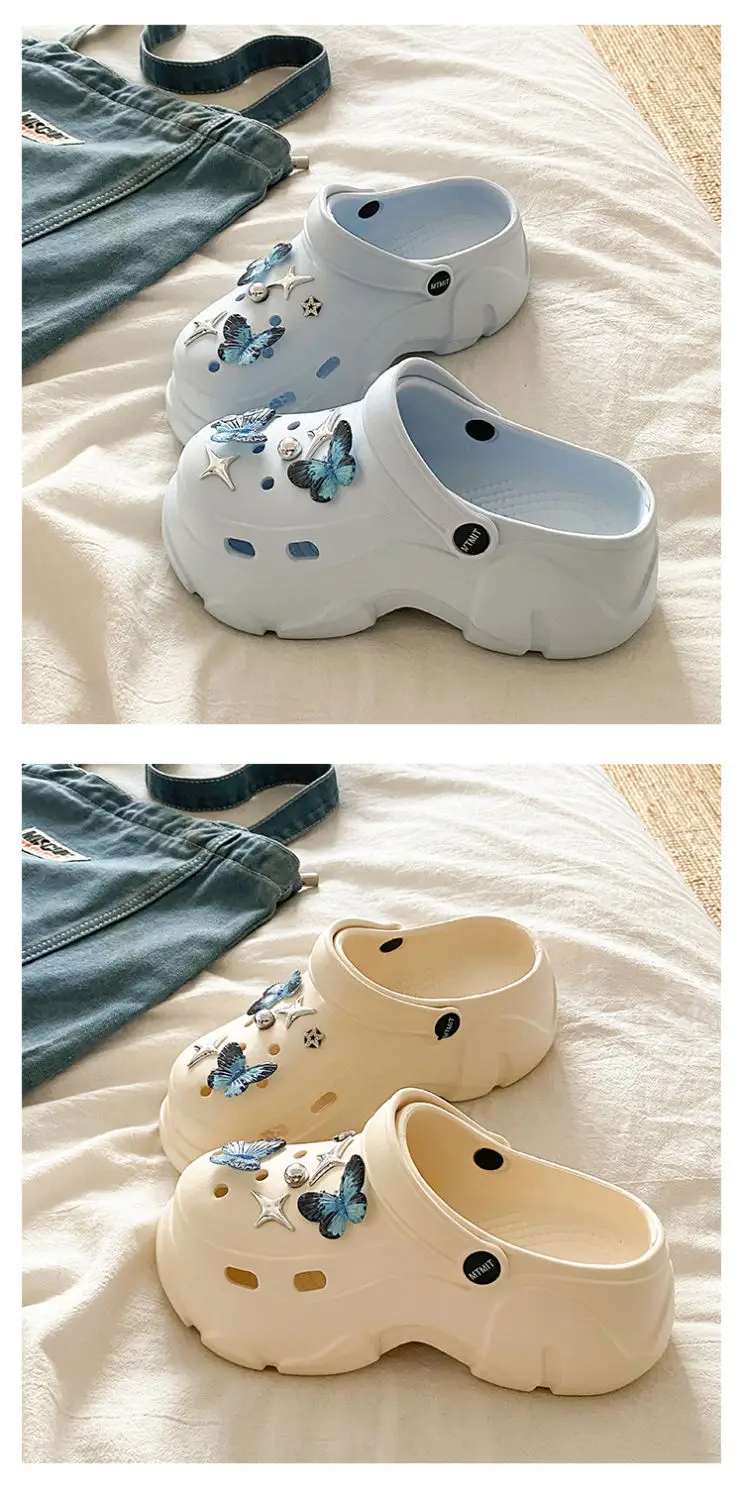 Ins Blue Butterfly Clogs Summer Women's Outer Wear — feature 22