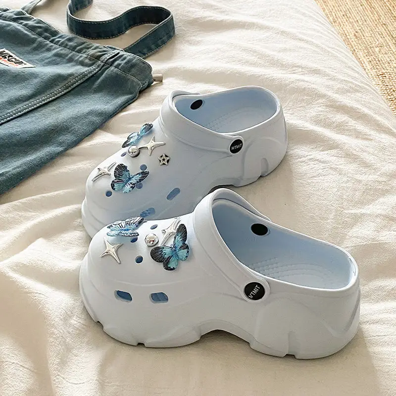 Ins Blue Butterfly Clogs Summer Women's Outer Wear — feature 24