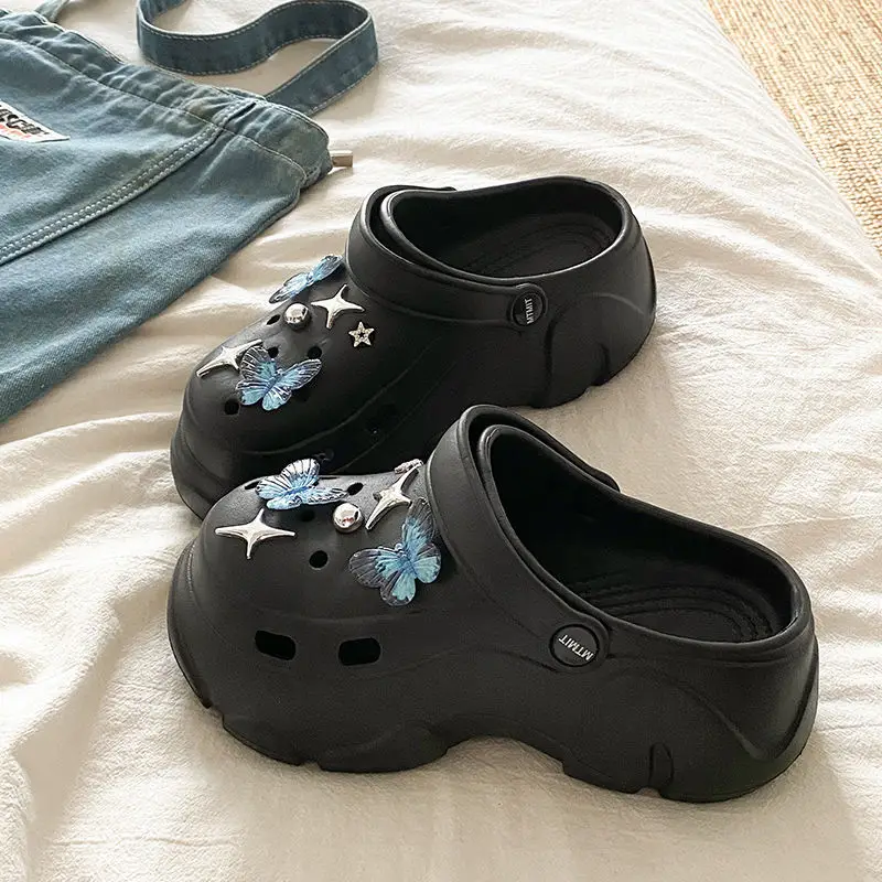 Ins Blue Butterfly Clogs Summer Women's Outer Wear — feature 25