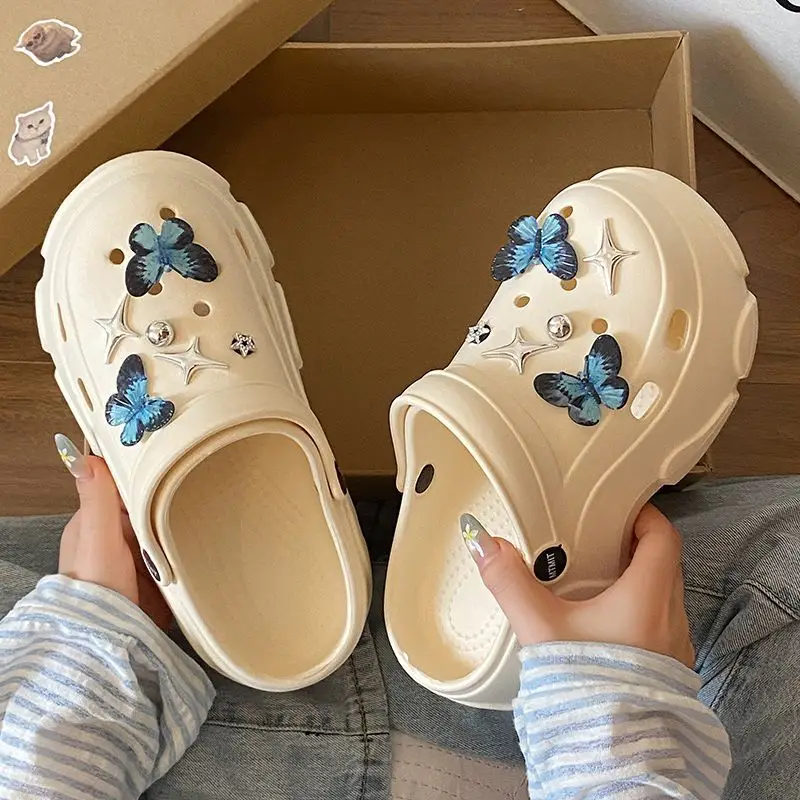Ins Blue Butterfly Clogs Summer Women's Outer Wear — feature 26