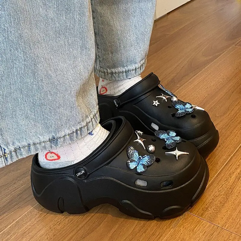 Ins Blue Butterfly Clogs Summer Women's Outer Wear — feature 30