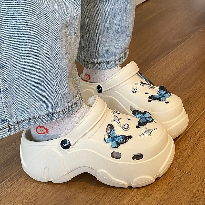 Ins Blue Butterfly Clogs Summer Women's Outer Wear — feature 31